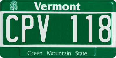 VT license plate CPV118