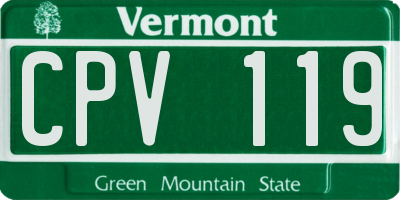 VT license plate CPV119