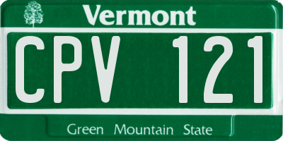 VT license plate CPV121