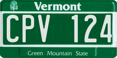 VT license plate CPV124