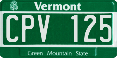 VT license plate CPV125