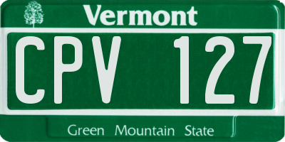 VT license plate CPV127