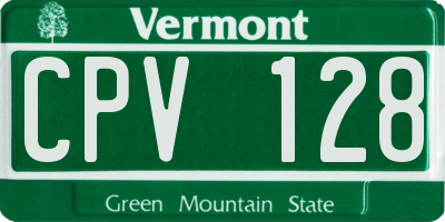 VT license plate CPV128