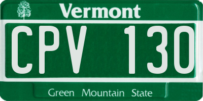 VT license plate CPV130