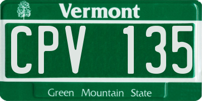 VT license plate CPV135