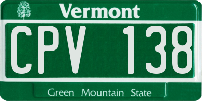 VT license plate CPV138