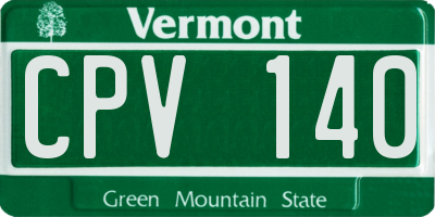 VT license plate CPV140