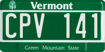 VT license plate CPV141