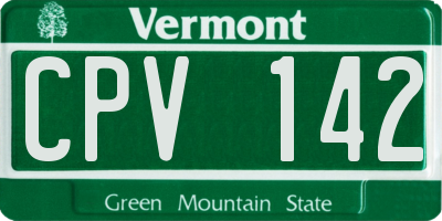 VT license plate CPV142