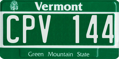VT license plate CPV144