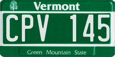 VT license plate CPV145
