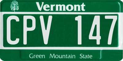 VT license plate CPV147