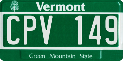VT license plate CPV149