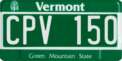 VT license plate CPV150