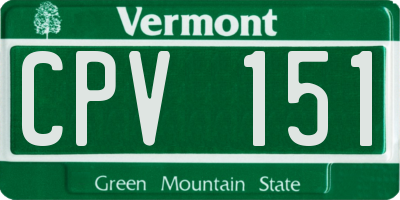VT license plate CPV151