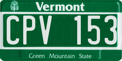 VT license plate CPV153