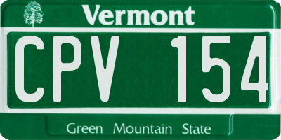 VT license plate CPV154