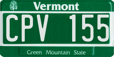 VT license plate CPV155