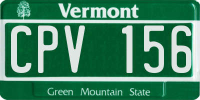 VT license plate CPV156