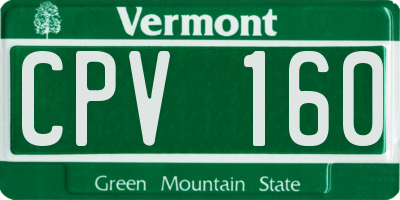 VT license plate CPV160