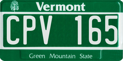 VT license plate CPV165