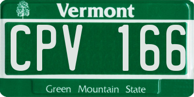 VT license plate CPV166