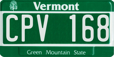 VT license plate CPV168