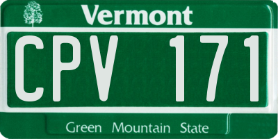 VT license plate CPV171