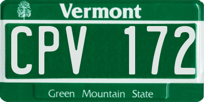VT license plate CPV172