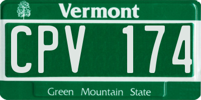 VT license plate CPV174
