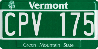 VT license plate CPV175