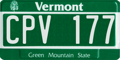 VT license plate CPV177