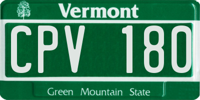 VT license plate CPV180