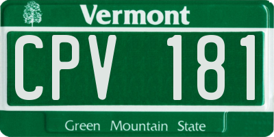 VT license plate CPV181