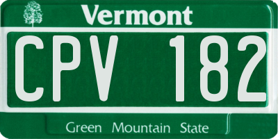 VT license plate CPV182
