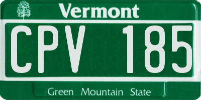 VT license plate CPV185