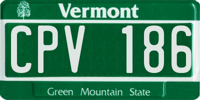 VT license plate CPV186