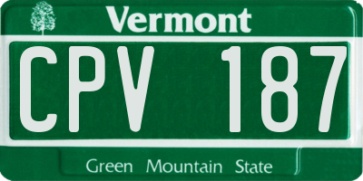 VT license plate CPV187