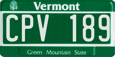 VT license plate CPV189