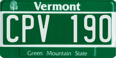 VT license plate CPV190