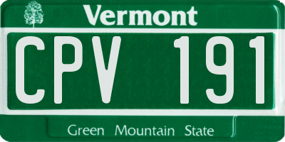 VT license plate CPV191
