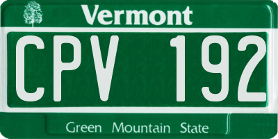 VT license plate CPV192