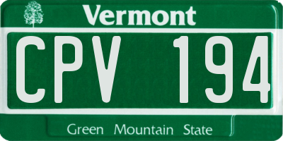 VT license plate CPV194