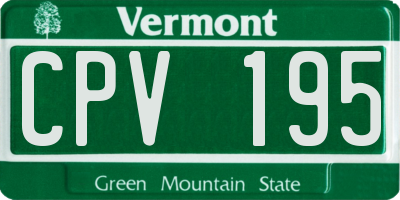 VT license plate CPV195