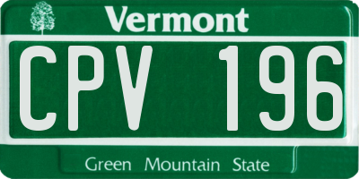 VT license plate CPV196