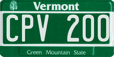 VT license plate CPV200