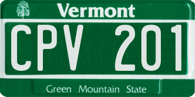 VT license plate CPV201