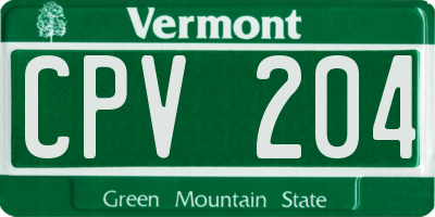 VT license plate CPV204