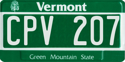 VT license plate CPV207