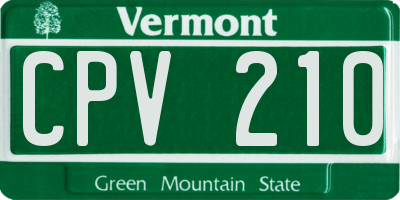 VT license plate CPV210